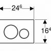 Панель смыва для унитаза Geberit Sigma20 двойной смыв белый матовый/хром 115.882.JT.1 - превью 2
