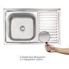 Кухонна мийка Lidz 5080-L 0.8мм Satin LIDZ5080LSAT8 - превью 3