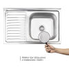 Кухонна мийка Lidz 5080-R 0.8мм Satin LIDZ5080RSAT8 - превью 3