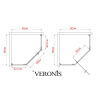 Душова кабіна Veronis 90x90 (Профіль - хром, скло - прозоре) KN-16-00 з піддоном - превью 2