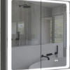 Зеркальный шкаф Aquarius Modena 80 см графит 70930205 с Led подсветкой - превью 1