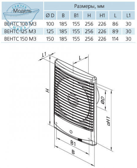 Вентилятори Vents 100 М3ТР Прес - фото 2