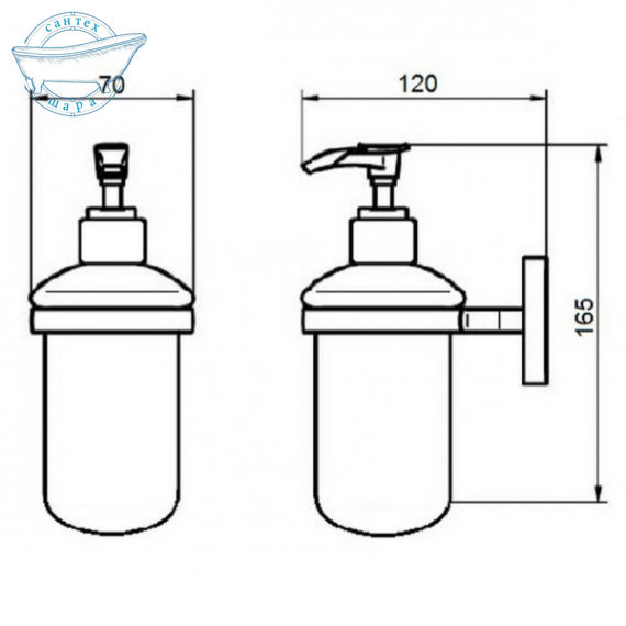 Дозатор для жидкого мыла Q-TAP Liberty, бронза QTLIBANT1152 - фото 2