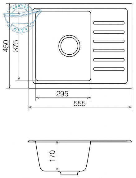 Кухонна мийка VANKOR Lira LMP 02.55 Black - фото 2