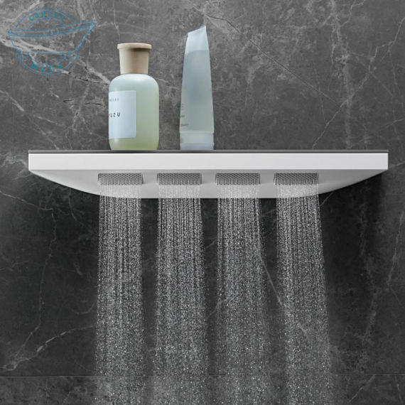 Бічний душ 500 з душовою полицею Hansgrohe Rainfinity, 1 тип струменя (колір - білий матовий / скло чорне) 26243700 - фото 3