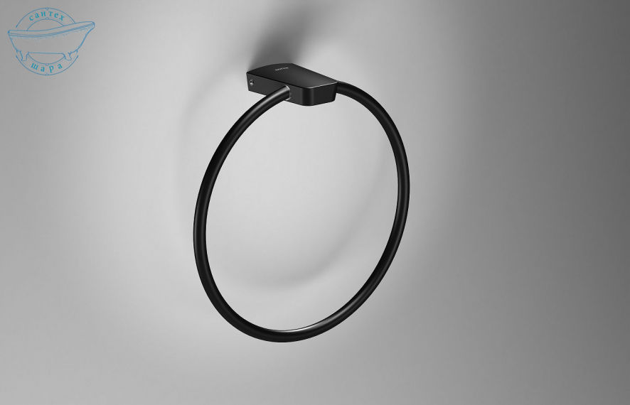 Настінний тримач-кільце для рушників Sonia S6 Black чорний 168224 - фото 3