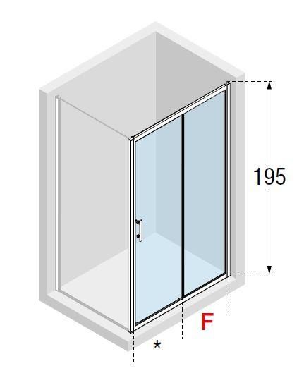 Дверь душевая Novellini Kali 2P 140 см (профиль серебро, прозрачное стекло) KALI2P134-1B - фото 2