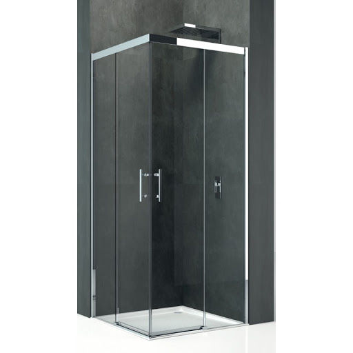 Двері душова Novellini Kali A-H для кутового входу 90 см (профіль срібло, прозоре скло) KALIAH86L-1B - фото 1