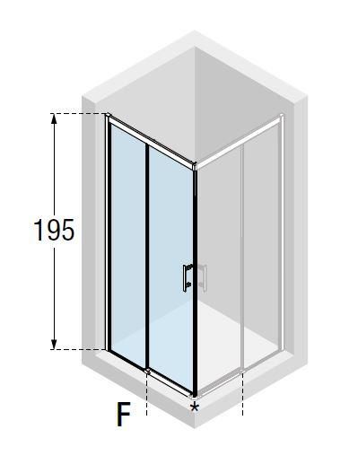 Двері душова Novellini Kali A-H для кутового входу 90 см (профіль срібло, прозоре скло) KALIAH86L-1B - фото 2