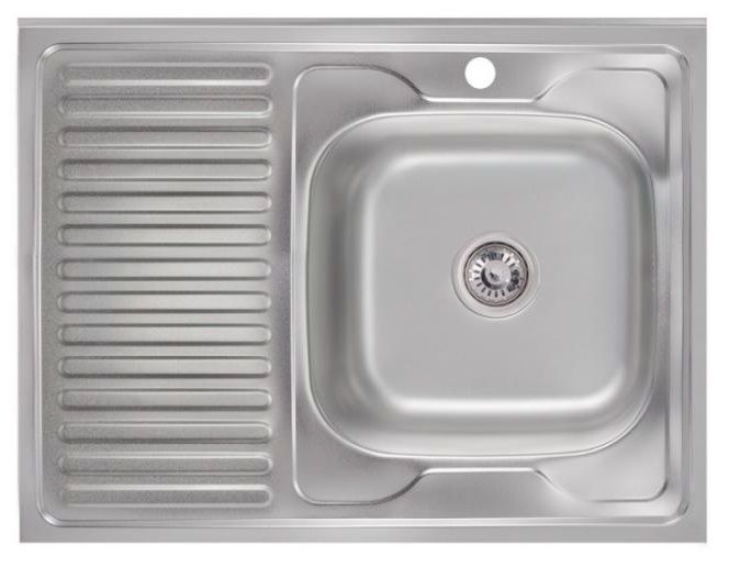 Кухонна мийка Lidz 6080-R 0.6мм Satin LIDZ6080R06SAT - фото 1