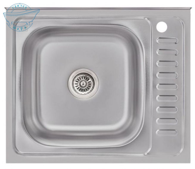 Кухонна мийка Lidz 6050-L 0.6мм Satin LIDZ6050L06SAT - фото 1