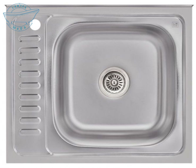 Кухонна мийка Lidz 6050-R 0.6мм Satin LIDZ6050R06SAT - фото 1