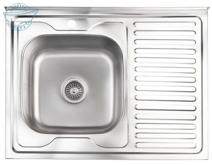 Кухонна мийка Lidz 6080-L 0.8мм Satin LIDZ6080LSAT8 - фото 1