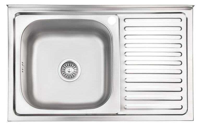 Кухонна мийка Lidz 5080-L 0.8мм Satin LIDZ5080LSAT8 - фото 1