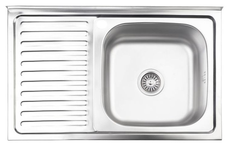 Кухонна мийка Lidz 5080-R 0.8мм Satin LIDZ5080RSAT8 - фото 1