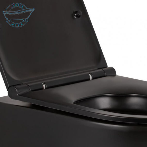 Унитаз подвесной Qtap Robin Rimless черный матовый QT13332141ERMB с сиденьям soft-close - фото 8