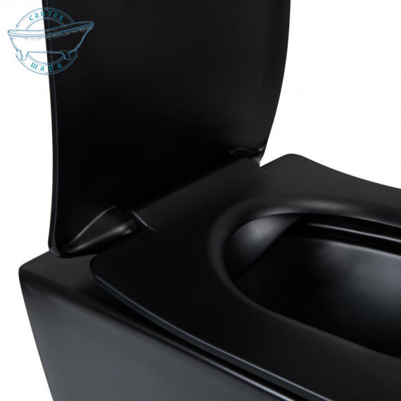 Унитаз подвесной Q-Tap Scorpio Rimless черный матовый QT1433053ERMB с сиденьям Slim Soft-close - фото 5