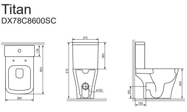 Унітаз підлоговий Damixa Titan DX78C8600SC з сидінням Soft Close - фото 2