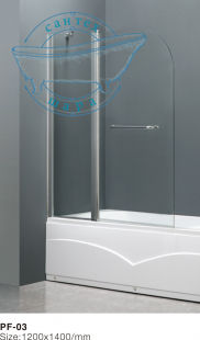 Штора для ванны Atlantis 120x140 (Профиль - хром, стекло - прозрачное) PF-03