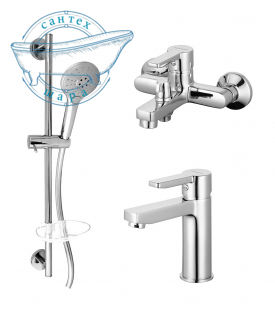 Комплект: Змішувач для раковини Aqua + Змішувач для ванни Aqua + Душова гарнітура IMPERIAL IM-F03 АР0003089