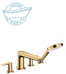 Смеситель двухрычажный на борт ванны Hansgrohe Talis E (цвет - полированное золото) 71748990