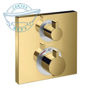 Змішувач для душу з термостатом на 2 споживача Hansgrohe Ecostat Square (колір - поліроване золото) 15714990