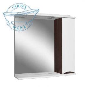 Зеркальный шкаф подвесной AM PM Like с подсветкой, правый белый/венге M80MCR0801VF38