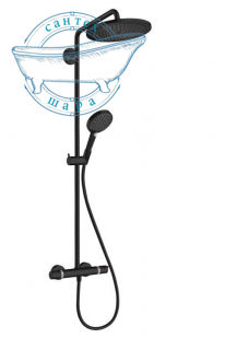 Душевая система с термостатом Hansgrohe Croma Select S Showerpipe 280 черный матовый 26890670