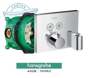 Смеситель для душа с термостатом Hansgrohe ShowerSelect 15765000 со скрытой частью IBOX Universal 01800180