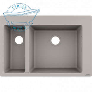 Мийка для кухні вбудована Hansgrohe S51 S510-F635 SilicaTec сірий бетон 43315380