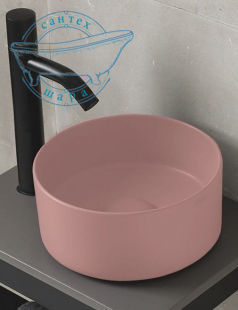 Умывальник на столешницу Cielo Shui Comfort 25 см розовый матовый MILAT-CP