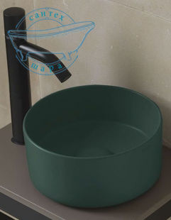 Умывальник на столешницу Cielo Shui Comfort 25 см темно-зеленый матовый MILAT-MU