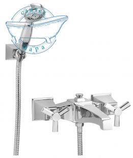Змішувач для ванни Devon & Devon Time хром 2TIME234MCR з душовим гарнітуром