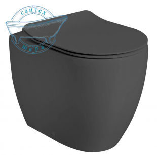 Унитаз напольный AXA Glomp черный матовый 0201407 с сиденьем Soft Close