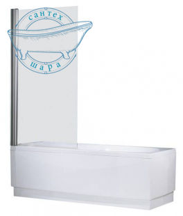 Шторка для ванни Novellini Aurora 80X150 (Профіль - хром, скло - прозоре) AURORAN180-1K