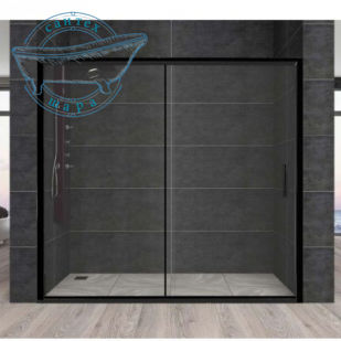 Душевые двери Veronis Carmen Black 120х190 (Профиль - черный, стекло - прозрачное) VE-CARMEN120BLAC