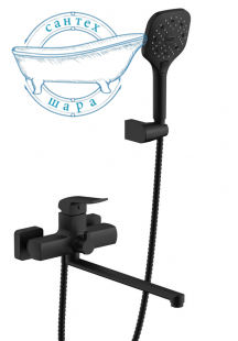 Змішувач для ванни GAPPO чорний матовий G2250 з душовим гарнітуром