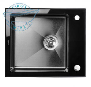 Кухонна мийка Platinum Handmade PVD Black Glass 34805