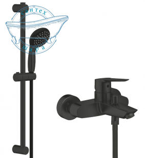Смеситель для ванны Grohe Start QuickFix черный матовый UA30330702 с душевым гарнитуром