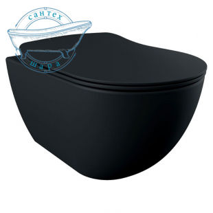 Унитаз подвесной Creavit Free FE322-11SM00E-0000 черный матовый с сиденьем Soft Close
