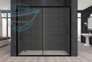 Душові двері Veronis Carmen 110 см (Профіль - чорний, скло - прозоре) VE-CARMEN110BLACK