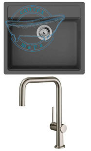 Кухонна мийка Hansgrohe S52 S520-F480 сірий камінь зі змішувачем Focus M41 43358670